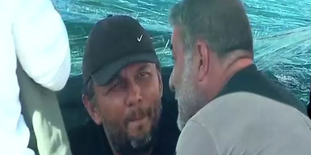 Ο Βασίλης Μπισμπίκης στην τέντα του Πάνου Ρούτσι στο Σύνταγμα