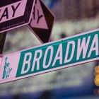 FILE - A Broadway street sign appears in Times Square, in New York