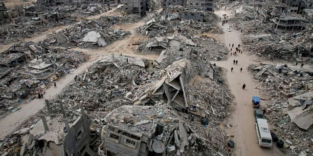 Η ισοπεδωμένη από τους ισραηλινούς βομβαρδισμούς Γάζα