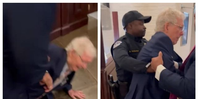 Μιτς ΜακΚόνελ: Σκόνταψε και έπεσε στο Καπιτώλιο, μπροστά στις κάμερες