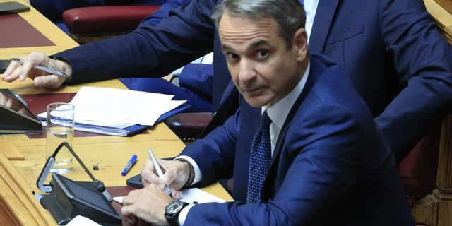 O Κυριάκος Μητσοτάκης στα έδρανα της Βουλής (φωτογραφία αρχείου)
