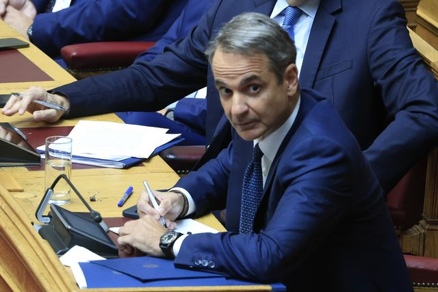 O Κυριάκος Μητσοτάκης στα έδρανα της Βουλής (φωτογραφία αρχείου)