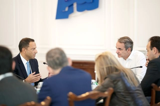 Συνάντηση του Πρωθυπουργού Κυριάκου Μητσοτάκη με τον Αντιπρόεδρο της Google Evan Kotsovinos, Παρασκευή 3 Οκτωβρίου 2025.