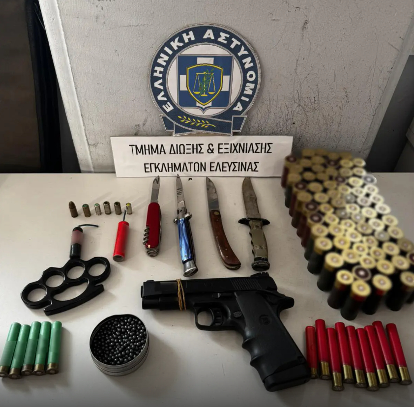 Τα όπλα που βρέθηκαν στο σπίτι του 17χρονου
