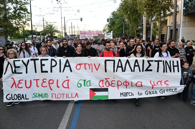 Συγκέντρωση στο Σύνταγμα για τους ακτιβιστές της αποστολής Global Sumud Flotilla