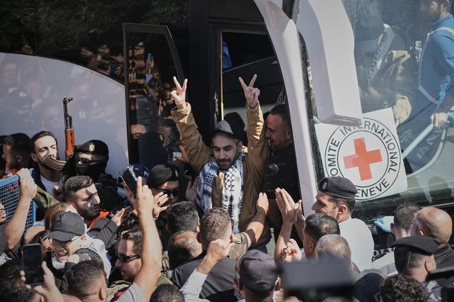 Υποδοχή των Παλαιστίνιων κρατουμένων στη Ραμάλα