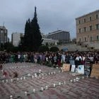 Συγκέντρωση αλληλεγγύης στον πατέρα θύματος του δυστυχύματος των Τεμπών Πάνο Ρουτσι κατα τη διάρκεια της Απεργίας πείνας του , στην Αθήνα