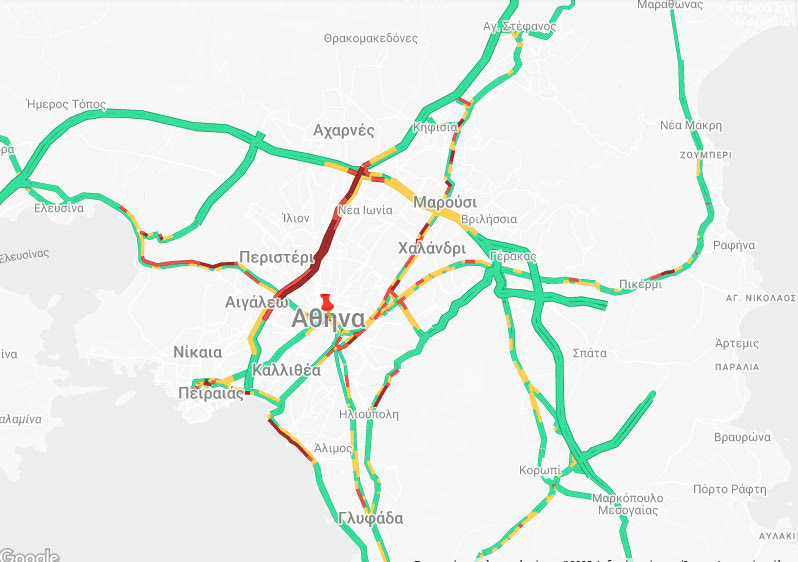 Η κίνηση στους δρόμους στις 07:27