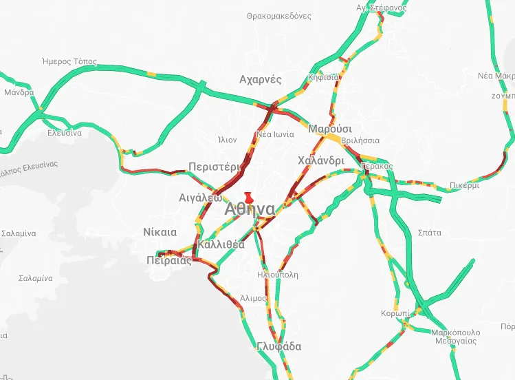 Η κίνηση στους δρόμους στις 08:27