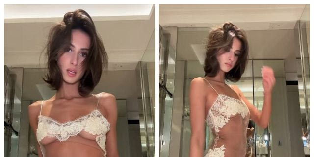 Η Angelina Censori στα βήματα της Bianca – Η τολμηρή εμφάνιση με διάφανη δαντέλα