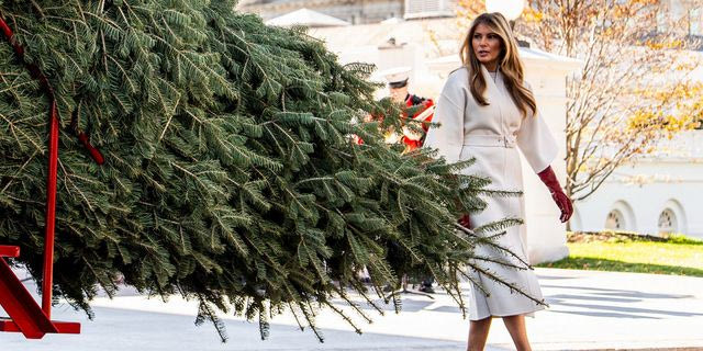 Η Μελάνια Τραμπ καλωσόρισε το χριστουγεννιάτικο δέντρο στον Λευκό Οίκο