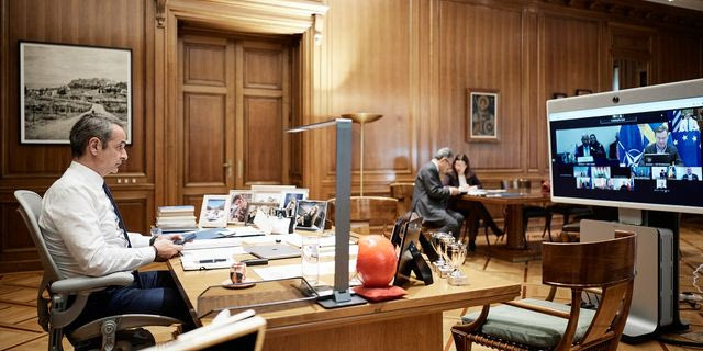 Ο Κυριάκος Μητσοτάκης συμμετείχε στην έκτακτη τηλεδιάσκεψη της ΕΕ για την Ουκρανία