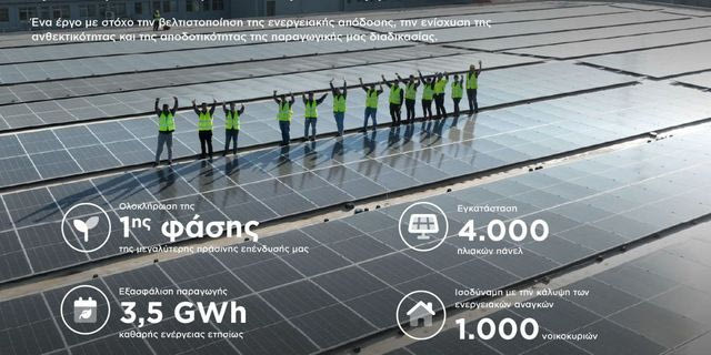 Η Παπαστράτος επενδύει στο “Εργοστάσιο του Μέλλοντος” με μια νέα φωτοβολταϊκή μονάδα 4.000 πάνελ