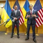 Ο επικεφαλής του γραφείου του Προέδρου της Ουκρανίας, Αντρίι Γερμάκ και ο υπουργός Εξωτερικών των ΗΠΑ, Μάρκο Ρούμπιο, μετά τις διαβουλεύσεις για το ειρηνευτικό σχέδιο Τραμπ στη Γενεύη