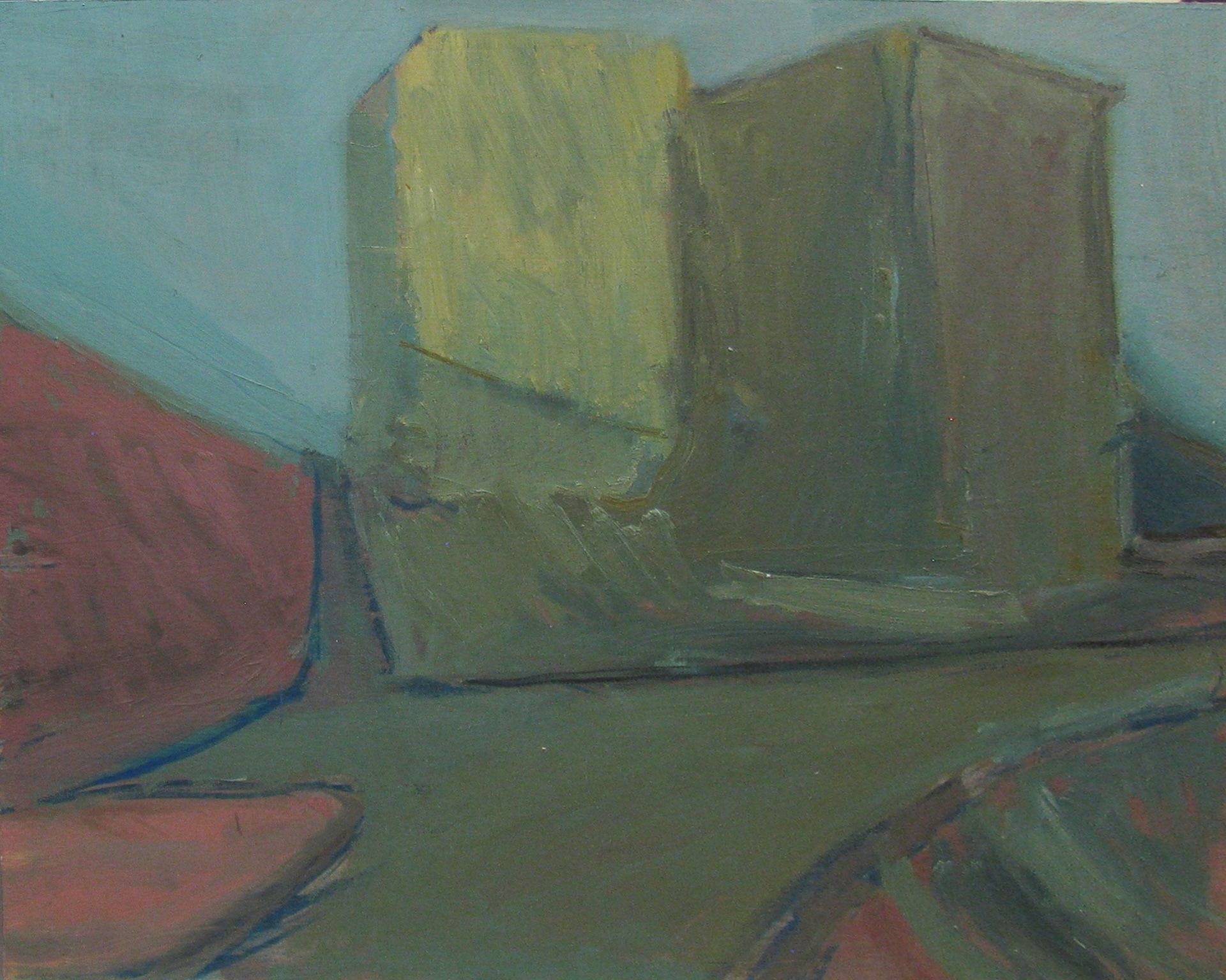 Κωνσταντινουπώλεος και Λένορμαν, λίγο αργότερα. 2023. λάδι σε ξύλο 40x50εκ