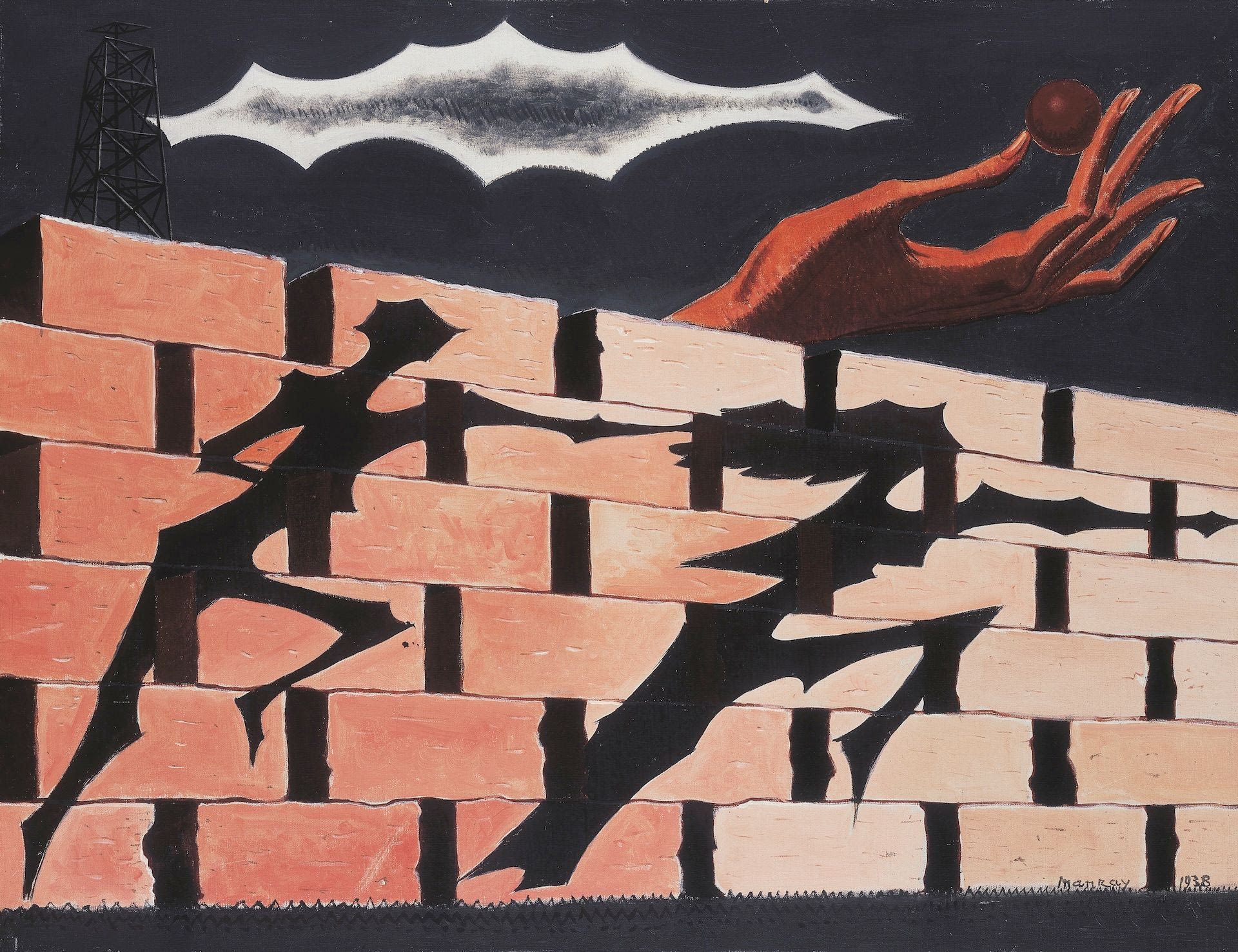 Man Ray (1890-1976),  Ο τοίχος, 1938.  Λάδι σε καμβά | 50,2 x 64,8 εκ. 