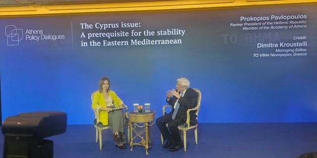 Προκόπιος Παυλόπουλος: “Η επίλυση του Κυπριακού, προϋπόθεση για την εμπέδωση της σταθερότητας στην Ανατολική Μεσόγειο”