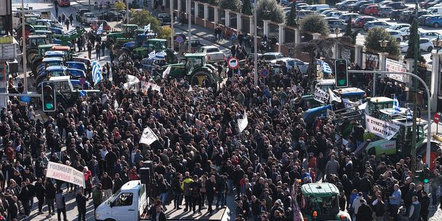 Συλλαλητήριο αγροτών και κτηνοτρόφων στο λιμάνι της Θεσσαλονίκης