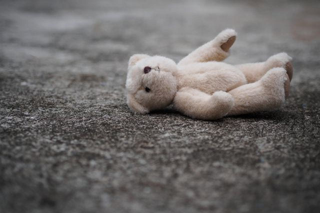 Λούτρινο αρκουδάκι στο έδαφος