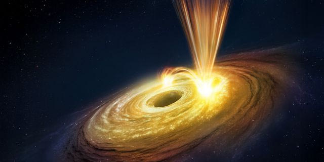 καλλιτεχνική απεικόνιση της μαύρης τρύπας του γαλαξία NGC 3783