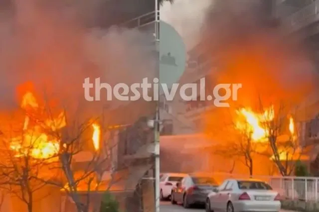Θεσσαλονίκη: Μεγάλη φωτιά σε διαμέρισμα στην Καλαμαριά
