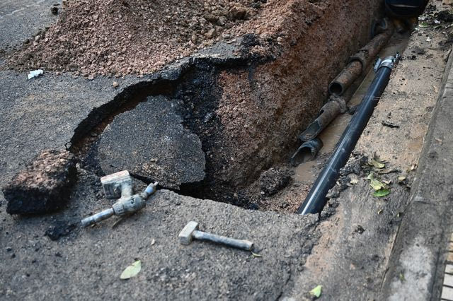 Καθίζηση οδοστρώματος (φωτογραφία αρχείου)