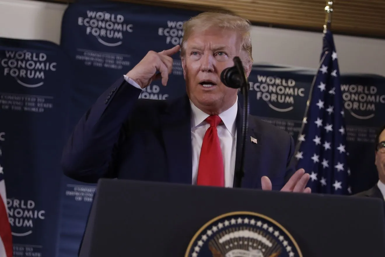 O Τραμπ στην τελευταία επίσκεψή του στο Νταβός το 2020