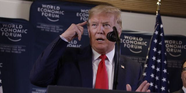 O Τραμπ στην τελευταία επίσκεψή του στο Νταβός το 2020