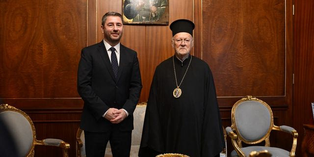 Συνάντηση Ανδρουλάκη με τον Οικουμενικό Πατριάρχη