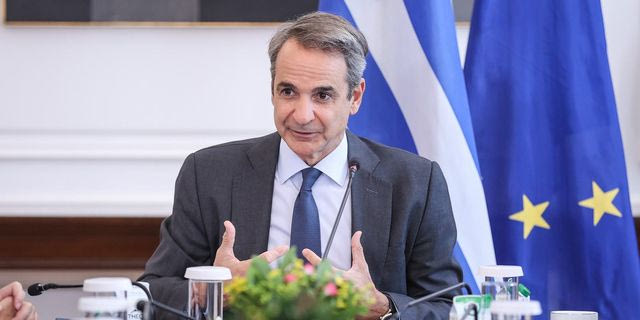 Ο Κυριάκος Μητσοτάκης στο Μέγαρο Μαξίμου