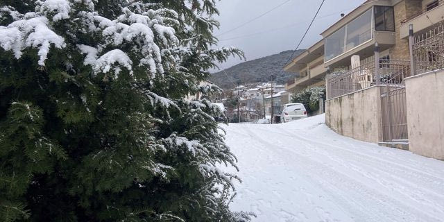 Χιόνια στην περιοχή του Χορτιάτη, στη Θεσσαλονίκη