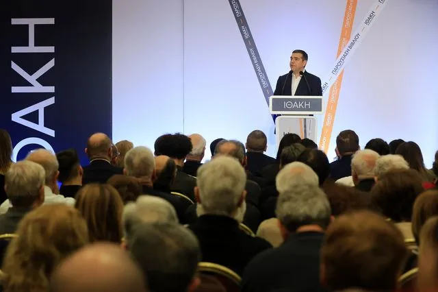 O Αλέξης Τσίπρας στην παρουσίαση της “Ιθάκης” στη Λάρισα