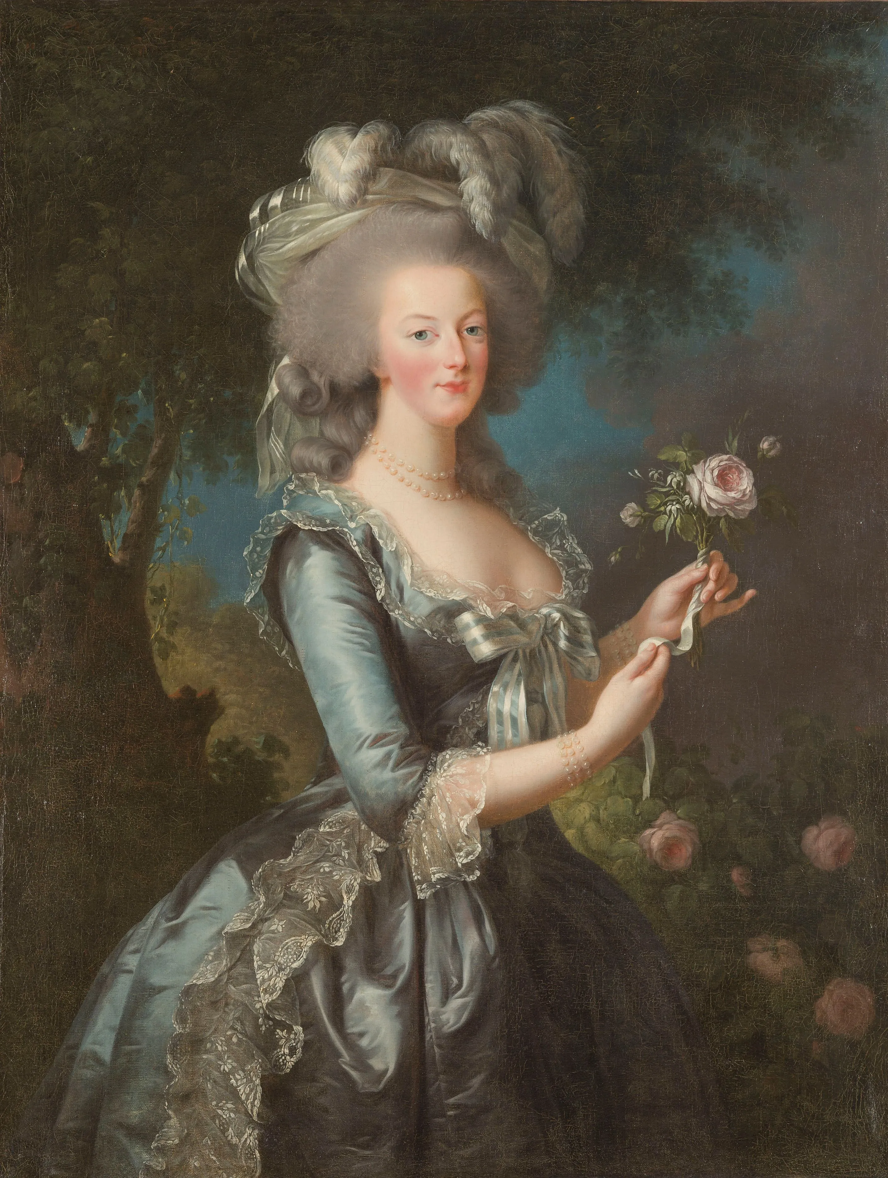 Portrait de Marie-Antoinette à la rose, Élisabeth-Louise Vigée Le Brun | credit: © Château de Versailles, Dist. Grand Palais RMN Christophe Fouin/Victoria and Albert Museum, London 