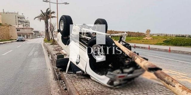 Τροχαίο με ανατροπή στην παραλιακή Ηρακλείου – Στο νοσοκομείο ένας 50χρονος