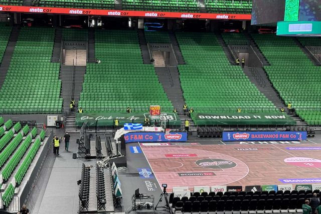 Παναθηναϊκός AKTOR – Ολυμπιακός: Plexiglass πίσω από τον πάγκο των φιλοξενούμενων, χωρίς προστατευτικό δίχτυ το ντέρμπι