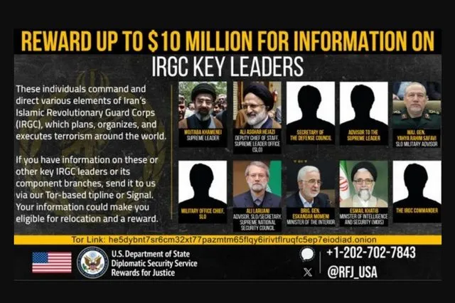 Οι ΗΠΑ επικήρυξαν Χαμενεΐ-Λαριτζάνι – Προσφέρουν 10 εκατ. δολάρια για την ιρανική ηγεσία