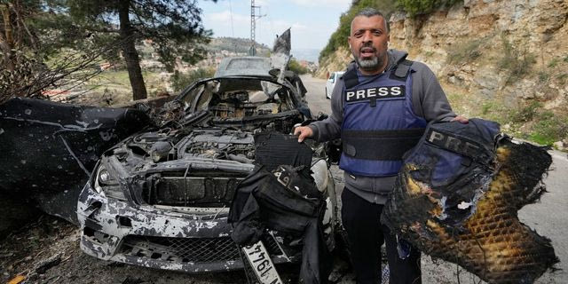 Το όχημα όπου επέβαιναν οι δημοσιογράφοι