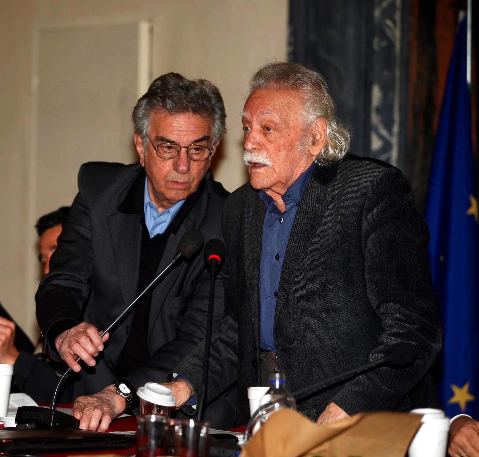 Ο Στέφανος Ληναίος και ο Μανώλης Γλέζος