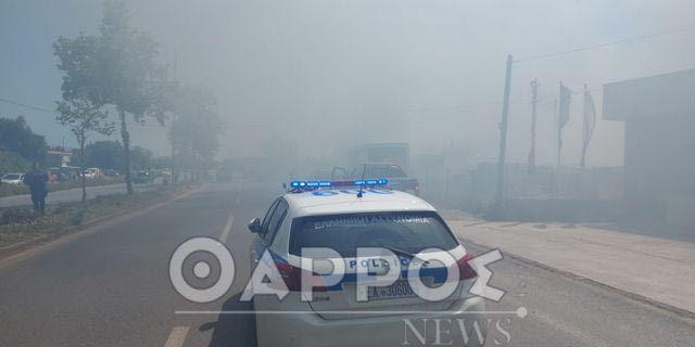 Καλαμάτα: Συναγερμός για μεγάλη φωτιά σε επιχείρηση πλαστικών