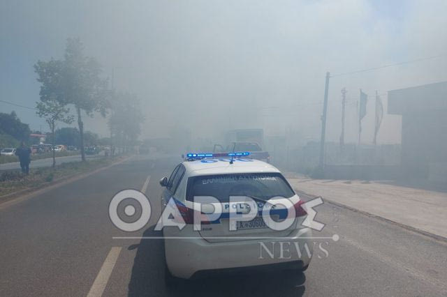 Καλαμάτα: Συναγερμός για μεγάλη φωτιά σε επιχείρηση πλαστικών