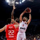 Στιγμιότυπο από τον αγώνα EUROLEAGUE Χάποελ Τελ Αβίβ – Ολυμπιακός.