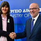 Συνάντηση του υπουργού Δικαιοσύνης Γιώργου Φλωρίδη με την επικεφαλής της Ευρωπαϊκής Εισαγγελίας, Λάουρα Κοβέσι, στο υπουργείο Δικαιοσύνης -Τετάρτη 22 Απριλίου 2026