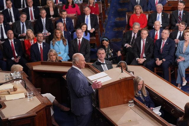 Ο Βασιλιάς Κάρολος Γ΄ της Βρετανίας μιλάει σε κοινή συνεδρίαση του Κογκρέσου στην Αίθουσα της Βουλής των Αντιπροσώπων στο Καπιτώλιο των ΗΠΑ