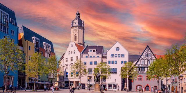 Η πλατεία της αγοράς στο κέντρο της Ιένα (Jena)