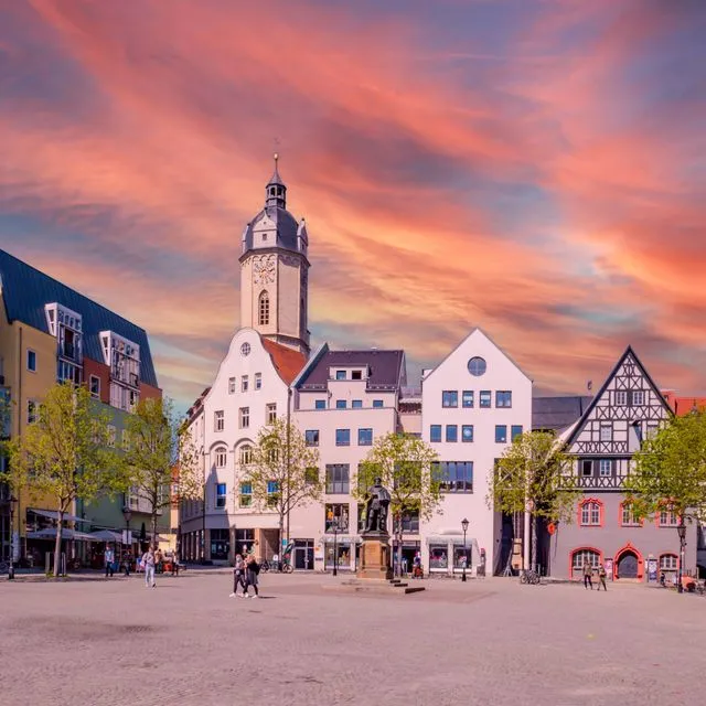 Η πλατεία της αγοράς στο κέντρο της Ιένα (Jena)