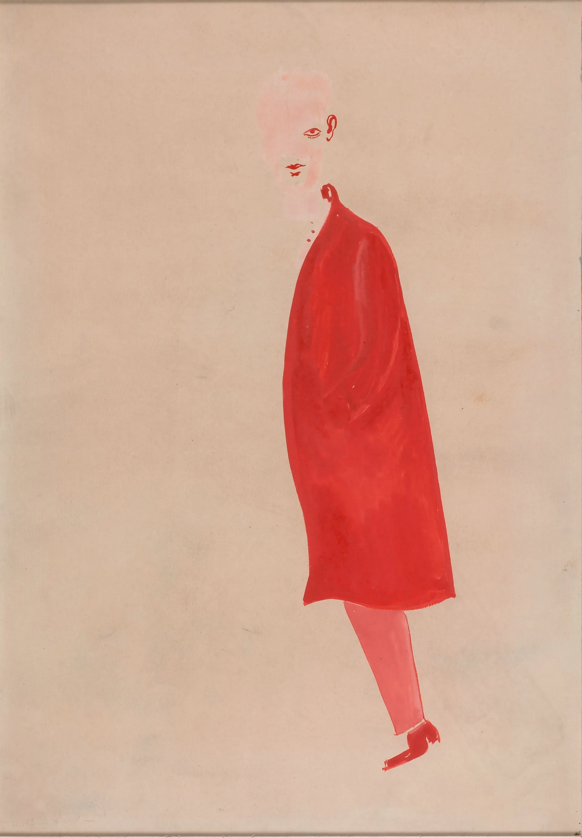 Σολομόν Νικρίτιν [Τσέρνιγκοφ (Ρωσική Αυτοκρατορία, σημ. Ουκρανία) 1898 – Μόσχα (ΕΣΣΔ, σημ. Ρωσία) 1965] Κόκκινη φιγούρα, 1927 Γκουάς σε χαρτί, 44,9 × 31,5 εκ. MOMUS-Μουσείο Μοντέρνας Τέχνης-Συλλογή Κωστάκη Αρ. έργου C147-1195 