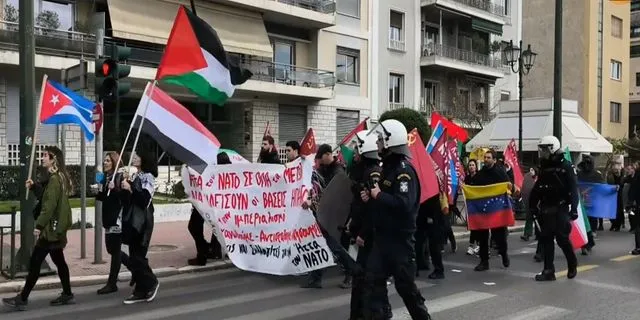 Αντιπολεμική κινητοποίηση στην Αθήνα – “77 χρόνια ΝΑΤΟ είναι αρκετά”