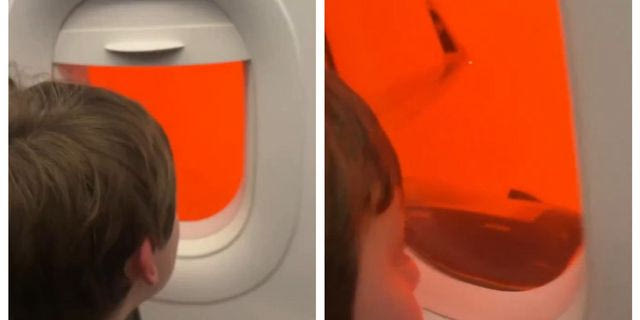 Κρήτη: Ο πορτοκαλί ουρανός από την αφρικανική σκόνη μέσα από το παράθυρο αεροπλάνου