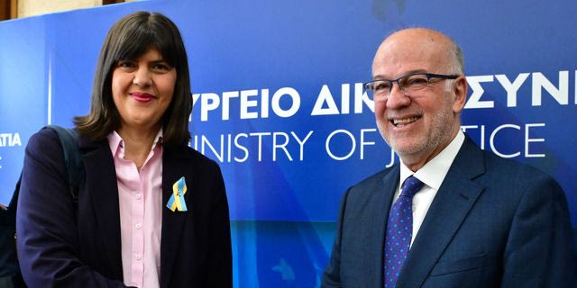 Συνάντηση του υπουργού Δικαιοσύνης Γιώργου Φλωρίδη με την επικεφαλής της Ευρωπαϊκής Εισαγγελίας, Λάουρα Κοβέσι