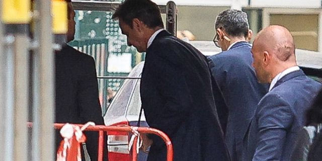 O Πρωθυπουργός Κυριάκος Μητσοτάκης σήμερα το μεσημέρι στο νοσοκομείο Ευαγγελισμός